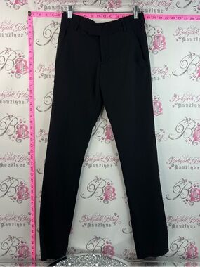 Zara Straight Dress Pants for Men All Black Slim fit Business Casual Look